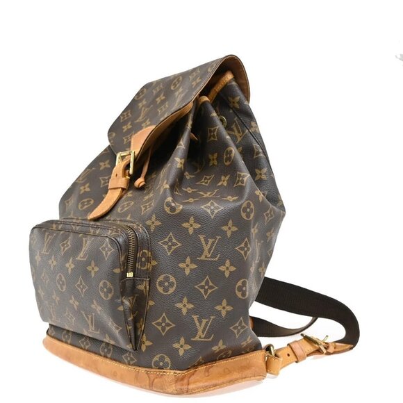 LOUIS VUITTON Montsouris GM Backpack Bag Monogram Leather Brown M51135 77FB766 main image 9